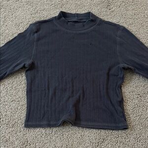 American Eagle Outfitters Charcoal Ribbed Top